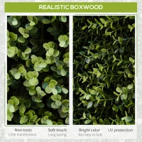 Outsunny Artificial Grass Wall Panel Backdrop, 12 20" x 20" Boxwood UV Protection Privacy Screen Panels, Green(m-4)