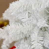 HOMCOM 7.5ft Unlit Artificial White Christmas Tree, Holiday Decor with 1346 Branch Tips, Auto Open and Steel Base(m-9)