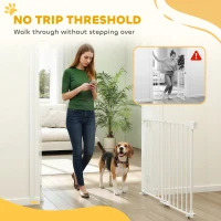PawHut 29"-44" Wide Dog Gate, 29" H, Pet Gate with Auto-Close, Single Hand Operation, Wall-Mounted, No-Threshold Design(m-7)