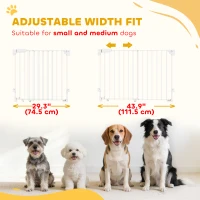 PawHut 29"-44" Wide Dog Gate, 29" H, Pet Gate with Auto-Close, Single Hand Operation, Wall-Mounted, No-Threshold Design(m-4)