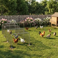 PawHut Extra Long Chicken Run, 354" x 39" Galvanized Steel Chicken Tunnel with Nylon Netting for 10-15 Chickens or Ducks(m-2)