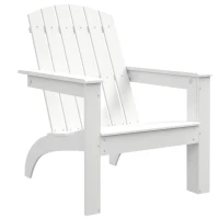 Outsunny Adirondack Chair Patio Muskoka Chair, Outdoor Poplar Wood Fire Pit Chair, Pre-Assembled Backrest Chaise Adirondack with High-back, Large Seat, for Deck, Garden, White(m-9)