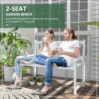 Outsunny 47" Outdoor Wooden Bench, 2-Seater Garden Bench, Fir Wood, For Garden, Poolside, Deck(m-4)