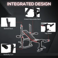 Soozier Adjustable Weight Bench with Leg Developer Barbell Rack for Weight Lifting and Strength Training(m-5)