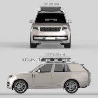 HOMCOM 64"/43" x 39" Car Roof Rack, Length Adjustable Roof Basket, Universal Rooftop Cargo Carrier Basket with U-bolts, 220 lbs Capacity(m-3)