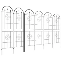 Outsunny Metal Trellis Set of 6, Garden Trellis for Climbing Plants Support Frames, Arrow Design(m-9)