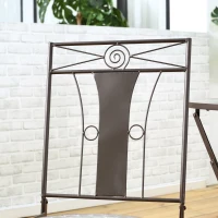 Outsunny 3 Piece Patio Bistro Set, Mosaic Pattern Metal Folding Chairs, Foldable Outdoor Dining Table for Decor, Garden, Poolside, Porch, Brown(m-8)