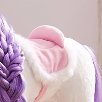 Qaba Ride on Horse for Kids 2+ Years, Toddler Riding Horse with Neighing, Stuffed Animal Horse Toy with Padding, White(m-9)