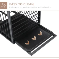 PawHut Dog Crate Furniture, Heavy Duty Dog Kennel End Table with Removable Tray, for Small Medium Dogs, Indoor Use, Black(m-6)