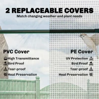 Outsunny 6' x 3' x 3' Portable Greenhouse, Garden Hot House with Two PE/PVC Covers and 2 Roll Up Windows, Clear(m-4)