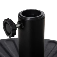 Outsunny Fillable Patio Umbrella Base Stand, Round Plastic Umbrella Holder for Outdoor, Patio, Garden, Deck and Beach, 46lb Capacity Water or 57lb Capacity Sand, Fit Dia 38mm Pole, Black(m-8)