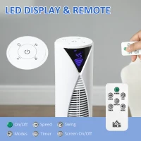 HOMCOM 38 Inch Tower Fan for Bedroom Cooling, 70°Oscillating Fan with 3 Speeds, 12H Timer, and Remote Control, Standing Floor Fan for Home Office, White(m-7)