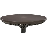 Outsunny 23" Beach Umbrella Table Tray, Instant Portable Beach Tables for Sand, Swimming Pools, Patio, Garden, Deck, Brown(m-11)