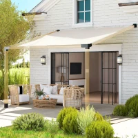Outsunny Pergola Kit, 15° Slanted Pergola Bracket Kit with 3-Way Brackets, Post Bases, Wall Mounts for 3.6" X 3.6" Lumber, Black(m-10)