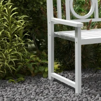 Outsunny 47" Outdoor Wooden Bench, 2-Seater Garden Bench, Fir Wood, For Garden, Poolside, Deck(m-10)