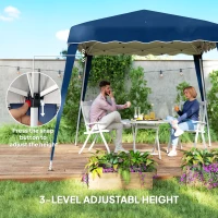 Outsunny 8' x 8' Pop Up Canopy, Outdoor Foldable Tent, Portable Canopy Tent with Carrying Bag for Camping, Party, Picnic, Blue(m-7)