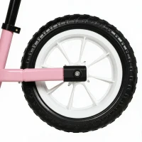 Qaba Balance Bike, Baby Bike with Lighting Wheels, Adjustable Seat and Handlebar, Steering for 2-5 Years Old, Pink(m-10)