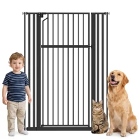 PawHut 55" Extra Tall Pet Gate 30-41" Wide Adjustable Baby Gate Pressure Mounted for Doorways, Hallways, Stairs(m-13)