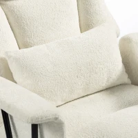 HOMCOM Office Chair, 400 lbs Heavy Duty Linen Computer Desk Chair with Lumbar Support, Wide Seat, Spring Cushion, Cream White(m-9)
