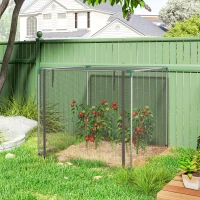 Outsunny Galvanized Steel Crop Cage, Plant Protection Tent with Zippered Door, 4' x 4', Black(m-8)