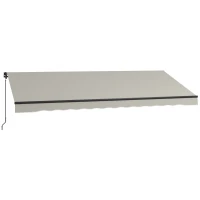 Outsunny 15' x 10' Retractable Awning, 280gsm UV Resistant Sunshade Shelter, for Deck, Balcony, Yard, Light Grey(m-2)