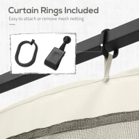 Outsunny Replacement Mosquito Netting for Gazebo 10' x 12' Black Screen Walls for Canopy with Zippers, White(m-5)