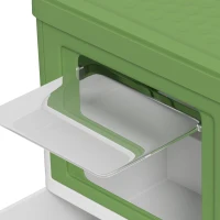 PawHut Top Entry Enclosed Kitty Litter Box with Scoop, Tray, Front Entry, Large Space, Foldable, Portable, Dark Green(m-12)