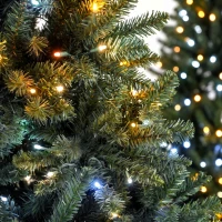 HOMCOM 7.5ft Christmas Tree with Synchronized LEDs, DIY Function, Frasier Grande Fir with Hinge Design, Remote, Daily Timer(m-10)