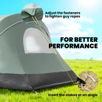 Outsunny 5 Person Family Tent, Outdoor Camping Tent with Lighting Hook, Carrying Bag for Camping, Hiking and Travelling, Green(m-7)