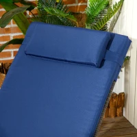 Outsunny Reclining Chaise Lounge Chair, Rolling Outdoor Chair with Cushion, Pillow, Headrest, Armrests, and Wheels, Brown(m-8)
