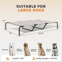 PawHut Elevated Dog Bed for Large Breeds Beige 60"L(m-3)