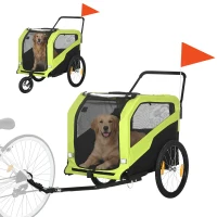 Aosom 2-in-1 Dog Bike Trailer for Large Dogs, Green(m-9)