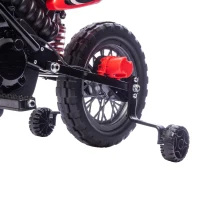 Qaba 12V Kids Electric Motorcycle, Ride on Motorcycle with Training Wheels, Rear Suspension, Horn for 3-6 Years, Red(m-11)