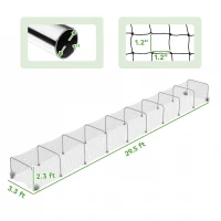 PawHut Extra Long Chicken Run, 354" x 39" Galvanized Steel Chicken Tunnel with Nylon Netting for 10-15 Chickens or Ducks(m-3)