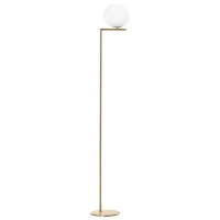 HOMCOM Metal Floor Lamp, Standing Light with 350° Adjustable Lampshade for Living Room, Bedroom, Office, Gold(m-11)