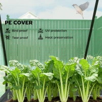 Outsunny 4 x 3ft Raised Garden Bed with Mini Greenhouse, Galvanized Raised Garden Bed with Cover, Green and Dark Gray(m-6)