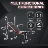 Soozier Adjustable Weight Bench with Leg Developer Barbell Rack for Weight Lifting and Strength Training(m-4)
