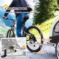 Aosom Elite II Dog Bike Trailer 2-In-1 Pet Stroller Cart Bicycle Wagon Cargo Carrier Attachment for Travel with Suspension and Storage Pockets, White(m-7)