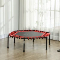 Soozier 45" Rebounder Trampoline for Adult, Quiet Bungee Rebounder with LED Lights Remote Control, Red(m-8)