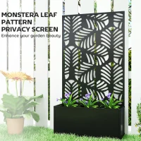 Outsunny Metal Garden Bed with Trellis for Climbing Plants, Freestanding or Wall Mounted Flower Bed for Garden, Patio, Balcony(m-6)