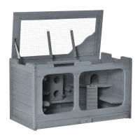 PawHut Wooden Extra Large Hamster Cage with Swings, Small Animal Cage and Habitat with Jumping Platforms, Hamster Habitat, Rats, Mice, Pull-Out Tray(m-1)