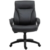 Vinsetto 6 Vibrating Massage Office Chair, Heavy-Duty Ergonomic Desk Chair with 5 Modes, Padded Armrest, Rolling Swivel PU Leather Task Computer Chair for Adults(m-14)