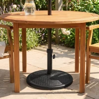 Outsunny 31lbs Concrete Round Patio Umbrella Base Holder, Outdoor Market Umbrella Stand Weight for Lawn, Deck, Backyard, Garden, Black(m-7)