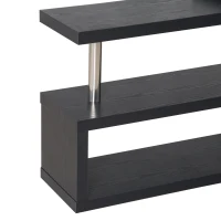 HOMCOM 360 Degree Rotating Corner Computer Desk, L Shaped Desk, Home Office Workstation with 3-Tier Storage Shelves, Black(m-9)