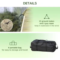 Outsunny 20 Person Camping Tent, Outdoor Cabin Tent Tent with 2 Doors, Screen Room, Family Dome Tent for Hiking, Backpacking, Traveling, Easy Set Up, Army Green(m-6)