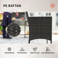 Outsunny 4 Pieces Wicker Outdoor Balcony Furniture Set Rattan Patio Furniture Set with Loveseat Chairs Glass Coffee Table Turquoise(m-5)