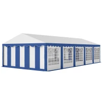 Outsunny 16.5' x 33' Large Party Tent, Heavy Duty Outdoor Canopy Tent with Removable Sidewalls, 10 Windows, Blue(m-1)