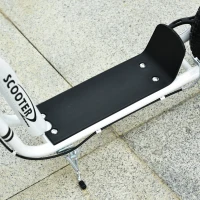 Aosom Youth Scooter Front and Rear Caliper Dual Brakes 12-Inch Inflatable Front Wheel Ride On Toy For Age 5+ - White(m-9)