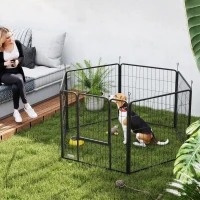 PawHut Heavy Duty Dog Playpen with Door for Medium Dogs, 6 Panels, 31.5"H(m-1)