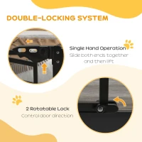 PawHut Auto-Close Pet Gate, Stair Gate with Cat Door, Double Locking for Doorways Hallways Stairs, Fits 29"-31.5" Wide, Black(m-5)